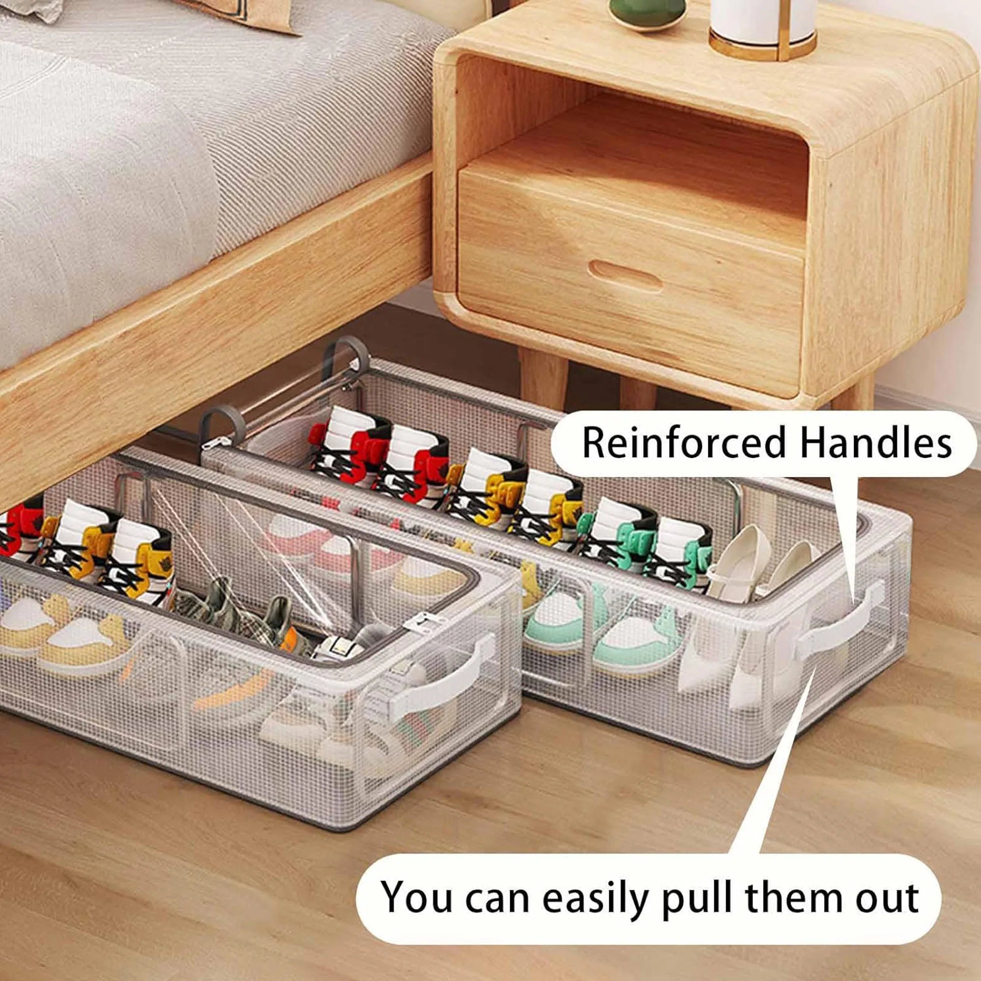 Premium Foldable Shoe Storage Organizer Box | Transparent Dustproof Stackable Case