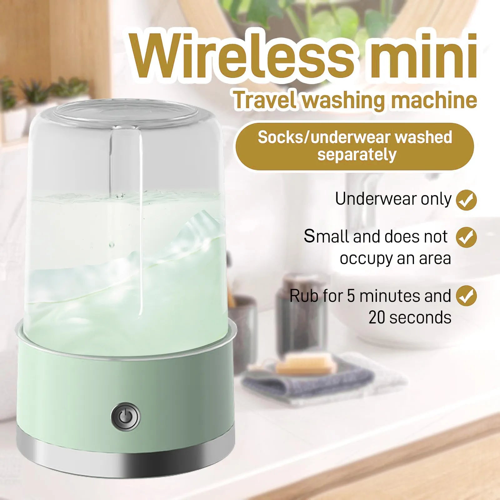 2L Portable Mini Washing Machine | USB Compact Washer for Travel & Small SpacesLaundry Appliances → Washing Machines ✅