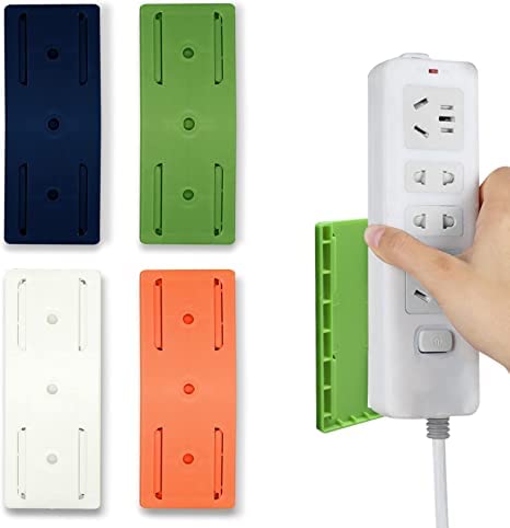 Adhesive Punch-Free Socket Holder (Pack of 2) | No-Drill Wall Mount Organizer