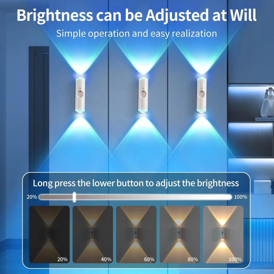 Motion Sensor Magnetic RGB LED Wall Light | USB Rechargeable Night Lamp