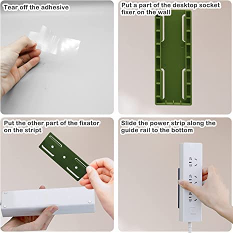 Adhesive Punch-Free Socket Holder (Pack of 2) | No-Drill Wall Mount Organizer