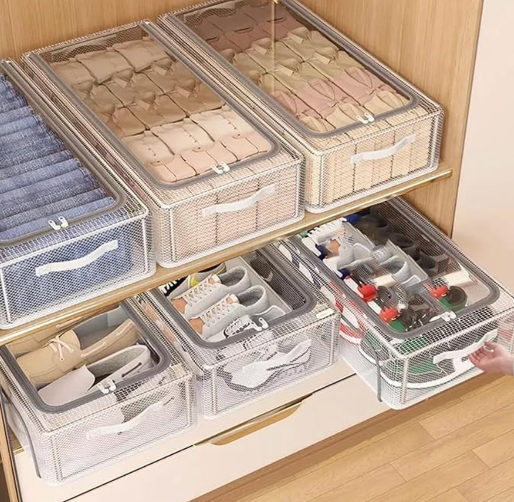 Premium Foldable Shoe Storage Organizer Box | Transparent Dustproof Stackable Case