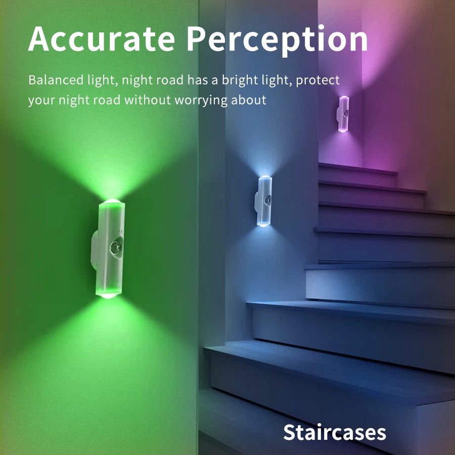 Motion Sensor Magnetic RGB LED Wall Light | USB Rechargeable Night Lamp