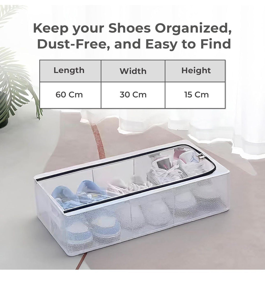 Premium Foldable Shoe Storage Organizer Box | Transparent Dustproof Stackable Case