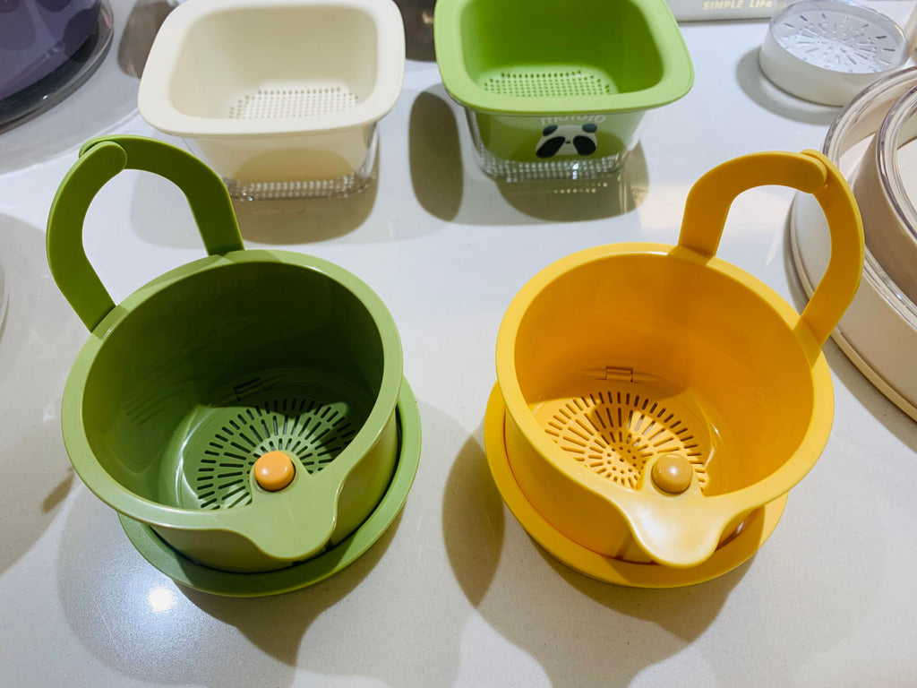 2-in-1 Kitchen Strainer Cum Basket | Rotating Drain & Wash Bowl