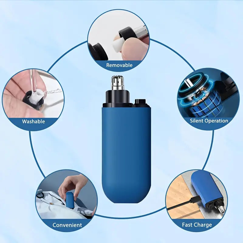 NIXORA™ Rechargeable Nose & Ear Hair Trimmer – Safe, Painless Precision Grooming
