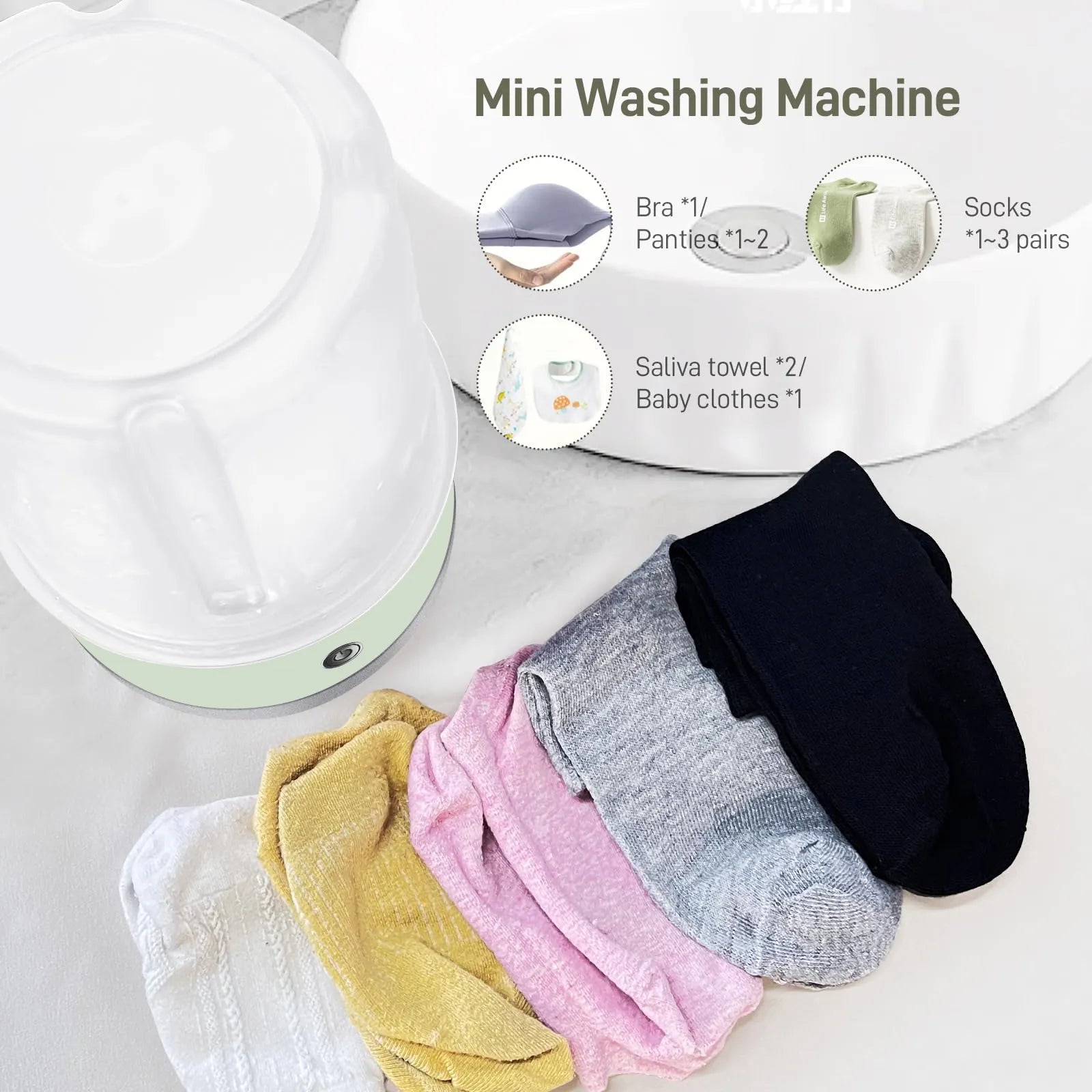 2L Portable Mini Washing Machine | USB Compact Washer for Travel & Small SpacesLaundry Appliances → Washing Machines ✅