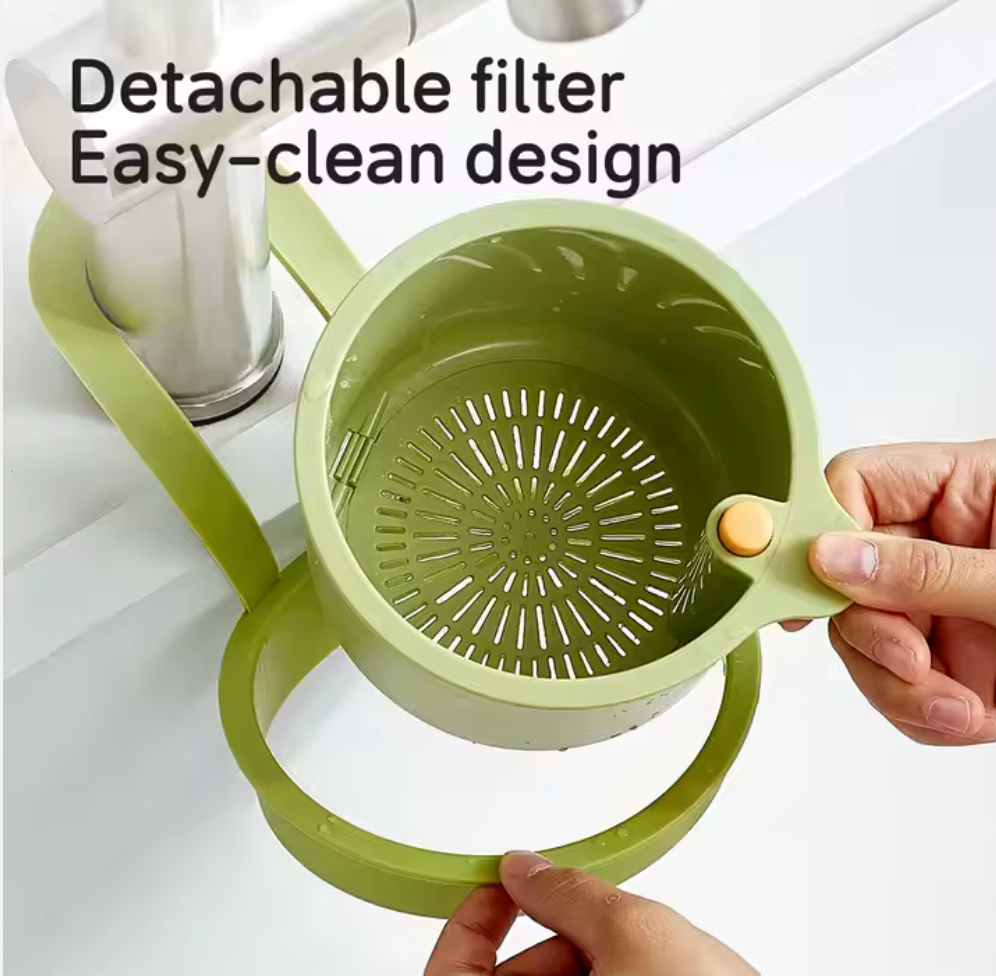 2-in-1 Kitchen Strainer Cum Basket | Rotating Drain & Wash Bowl
