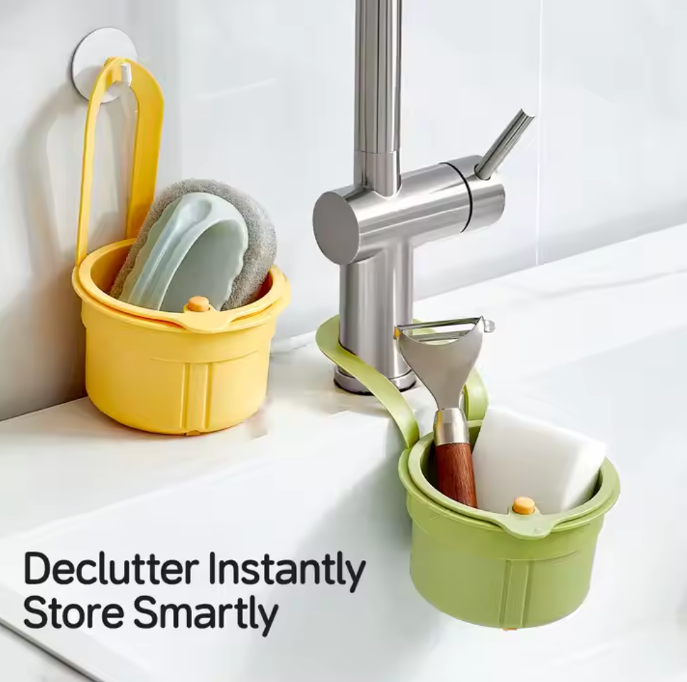 2-in-1 Kitchen Strainer Cum Basket | Rotating Drain & Wash Bowl