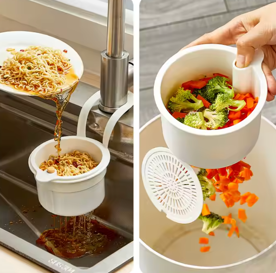 2-in-1 Kitchen Strainer Cum Basket | Rotating Drain & Wash Bowl